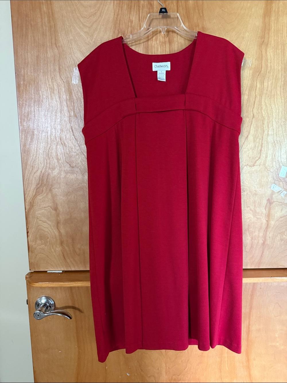 Chadwicks Vibrant Red Sleeveless Pleated Midi Dress